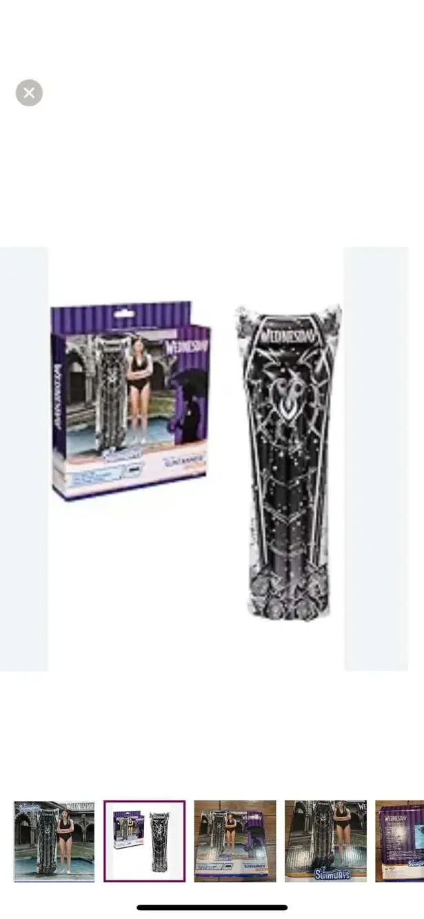SwimWays Wednesday Coffin Shaped Suntanner Inflatable Pool Float
